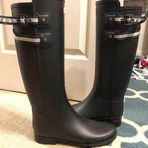 Hunter Boots matte Navy tall boots